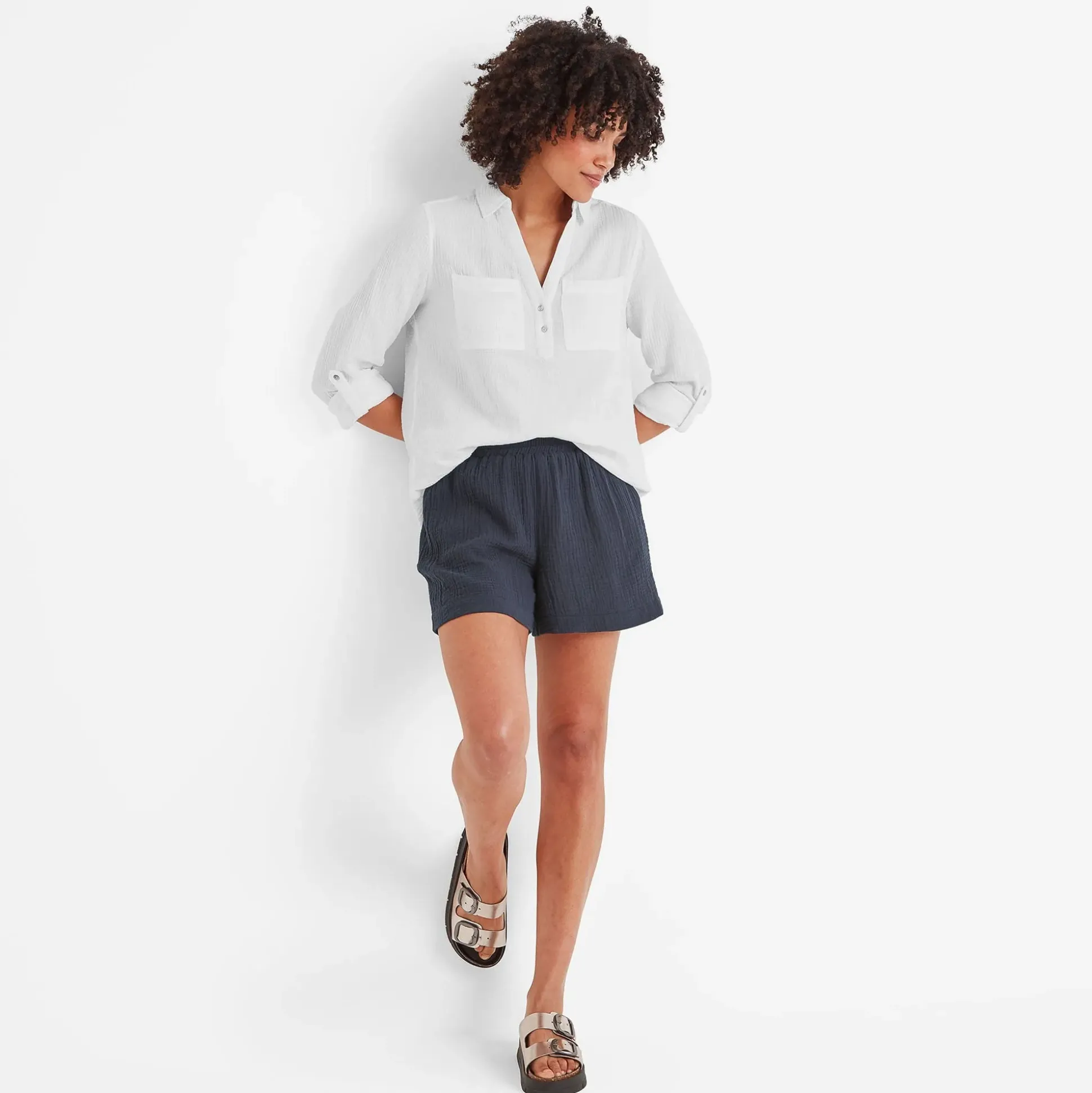 Cruise Womens Long Sleeve 100% Cotton Shirt - Optic White