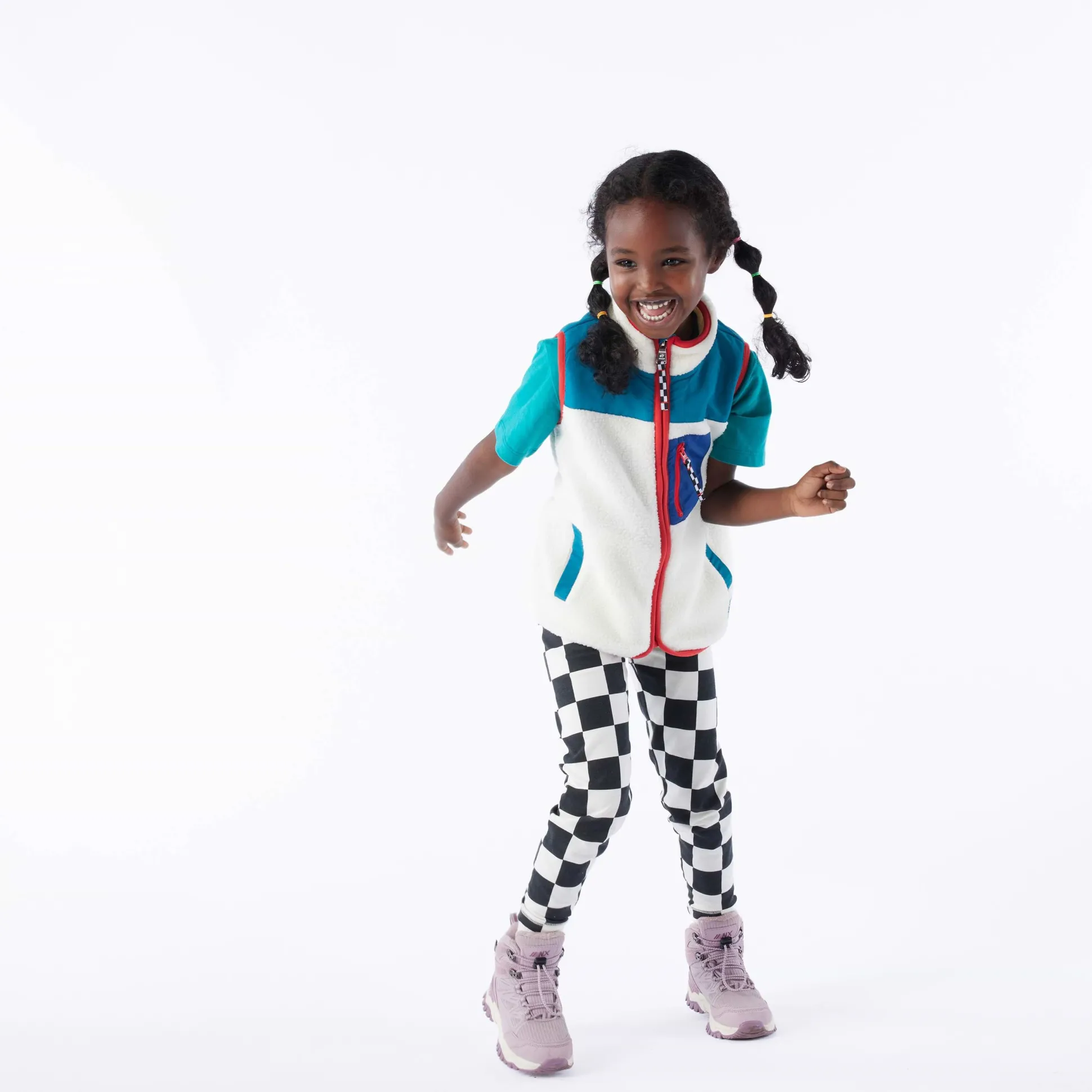 Damara Kids Shaun the Sheep Sherpa Gilet - Woolly/Ocean Blue