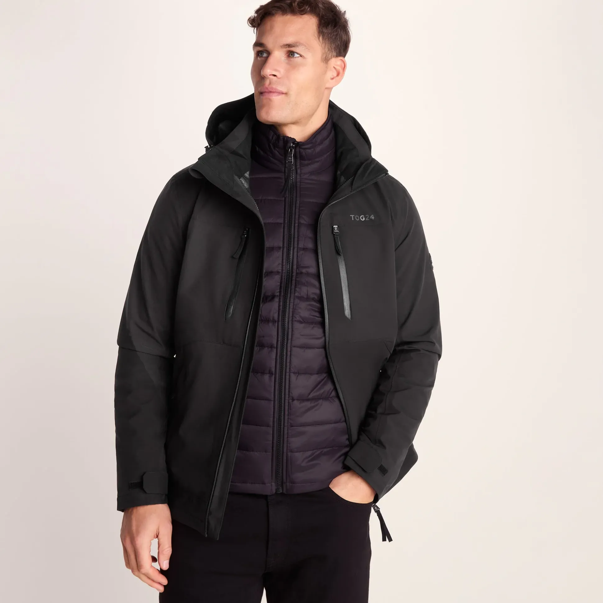 Denton Mens 3-in-1 Waterproof Jacket - Black