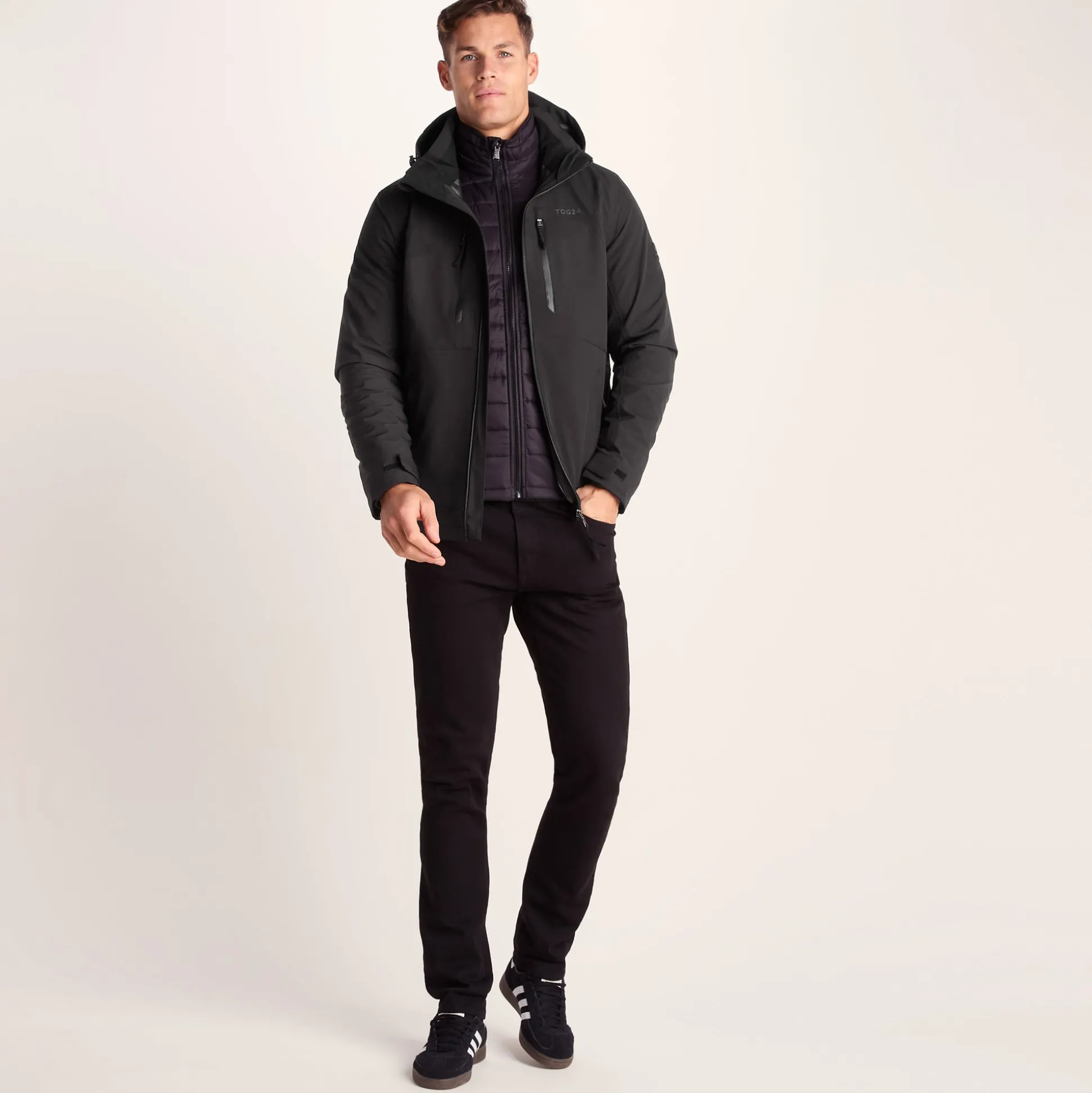 Denton Mens 3-in-1 Waterproof Jacket - Black