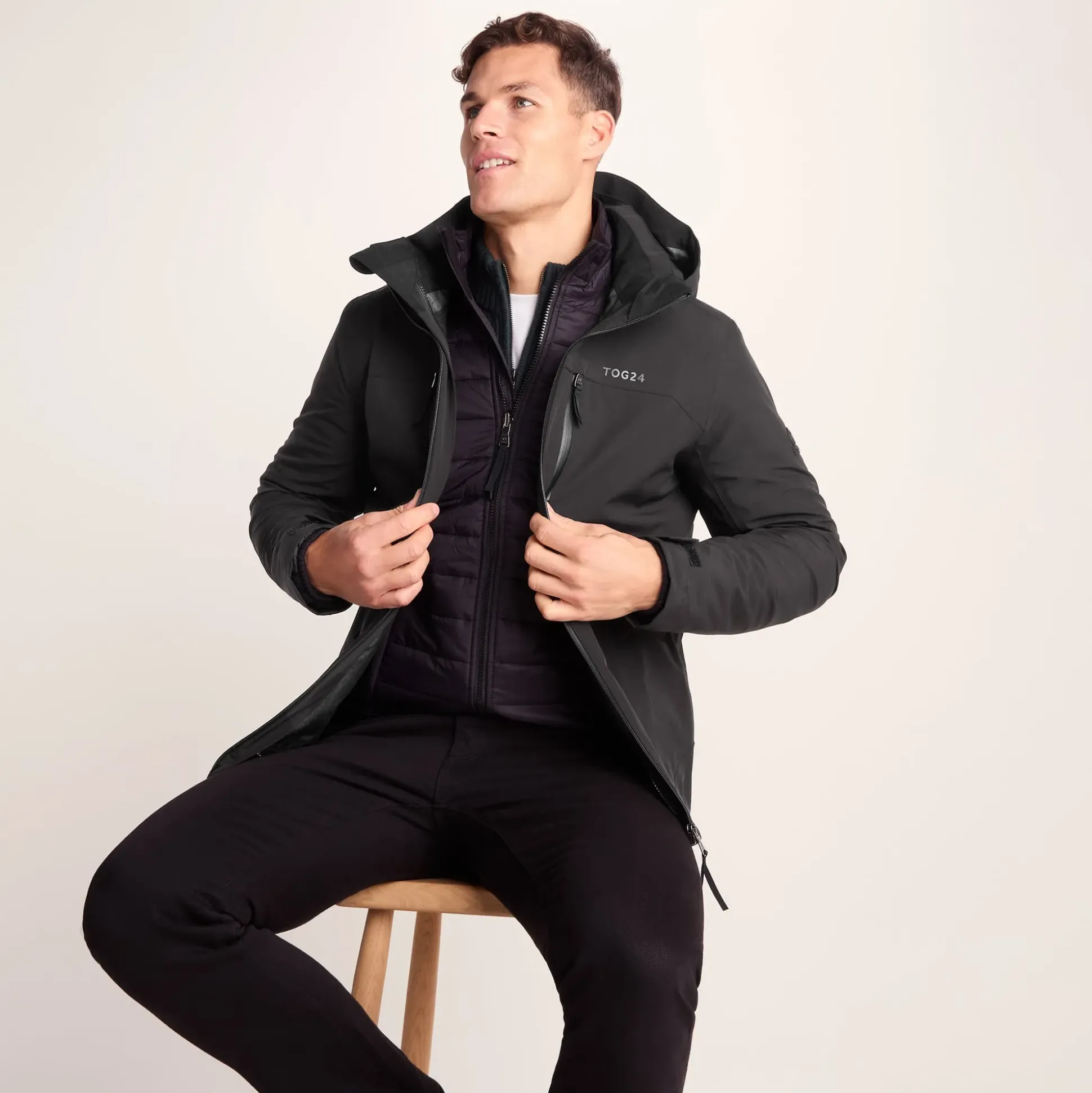 Denton Mens 3-in-1 Waterproof Jacket - Black