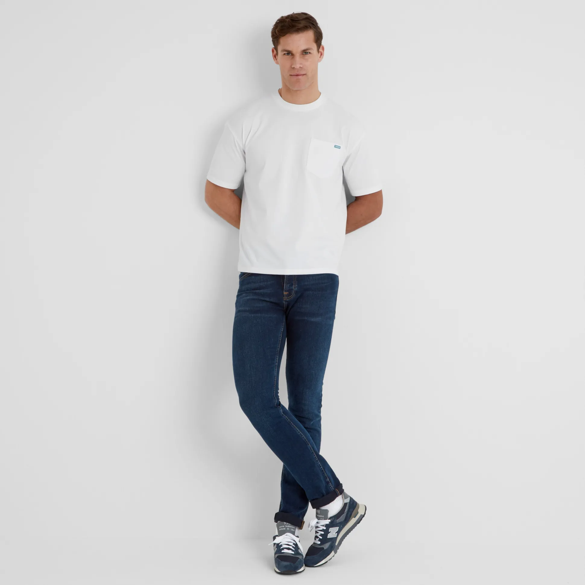 Denva Mens Oversized Premium Heavyweight 100% Cotton Jersey T-Shirt - Optic White