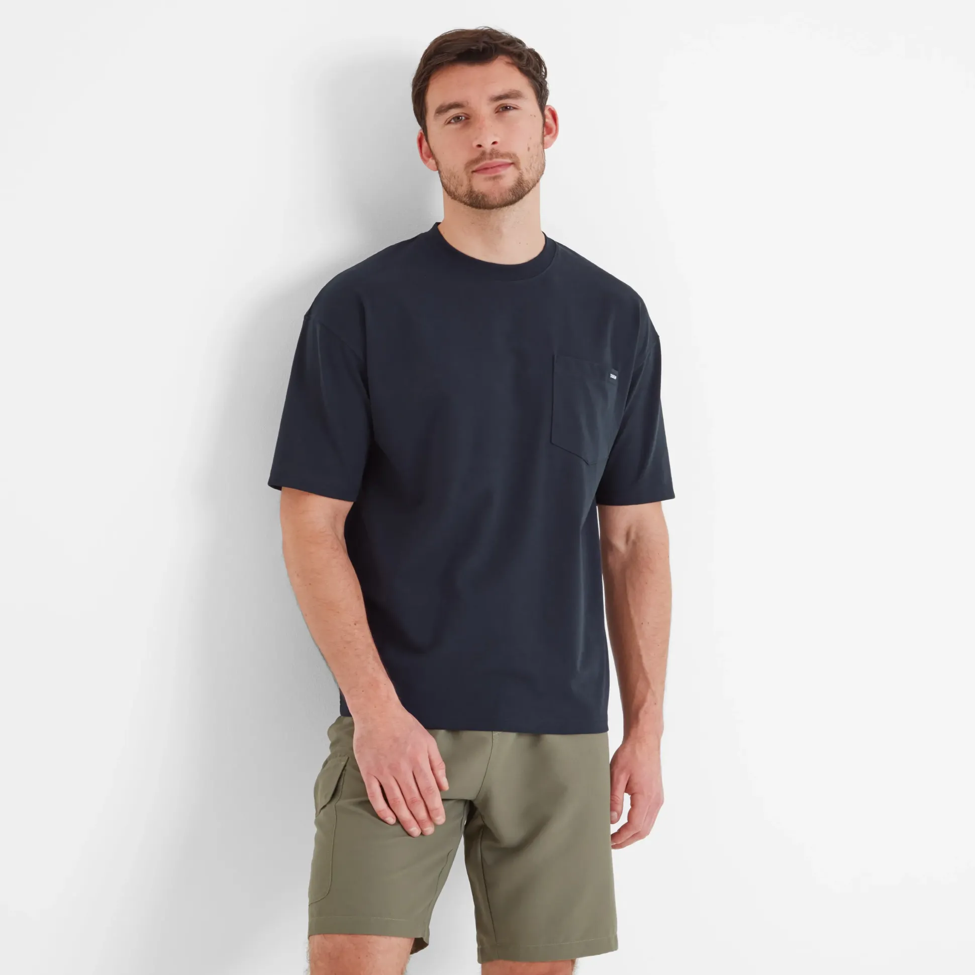 Denva Mens Oversized Premium Heavyweight 100% Cotton Jersey T-Shirt - Dark Indigo