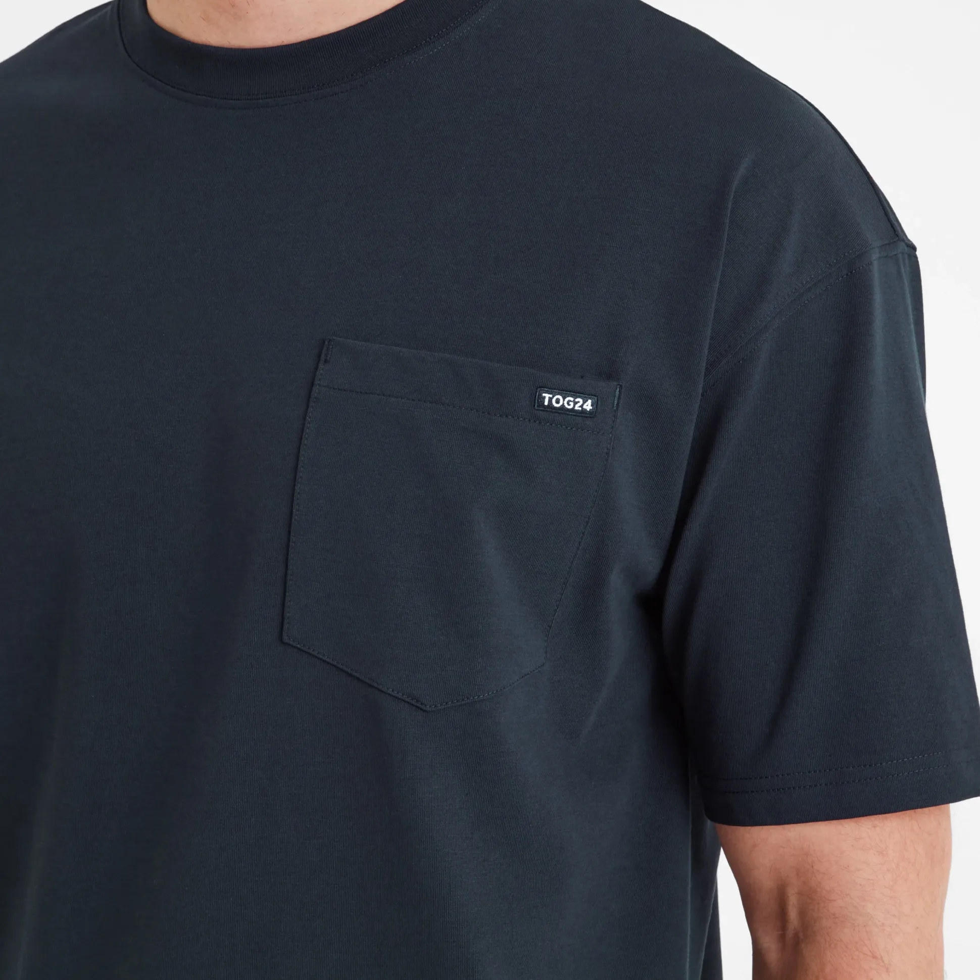 Denva Mens Oversized Premium Heavyweight 100% Cotton Jersey T-Shirt - Dark Indigo