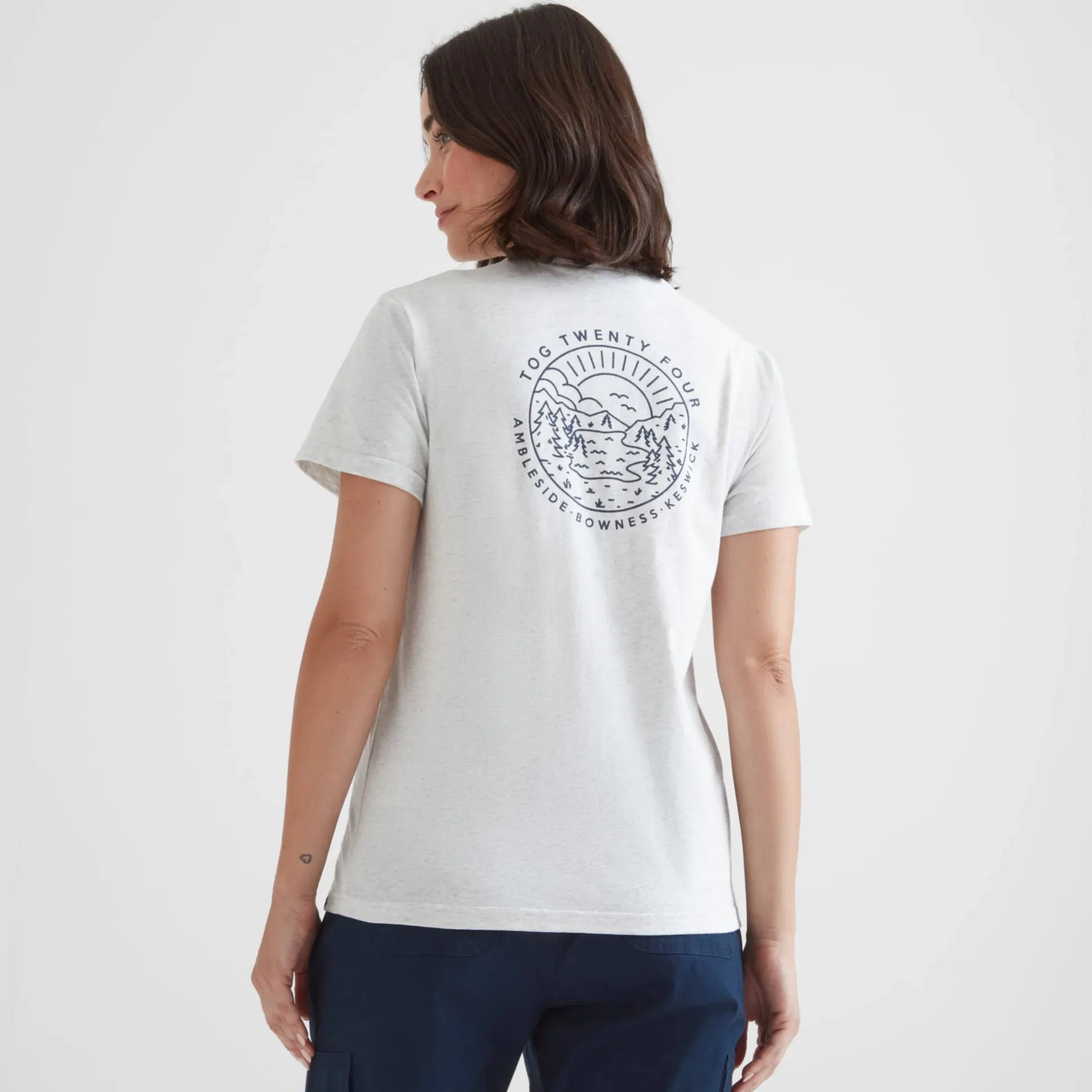 District Womens 100% Cotton Supersoft T-Shirt - Ice Grey Marl