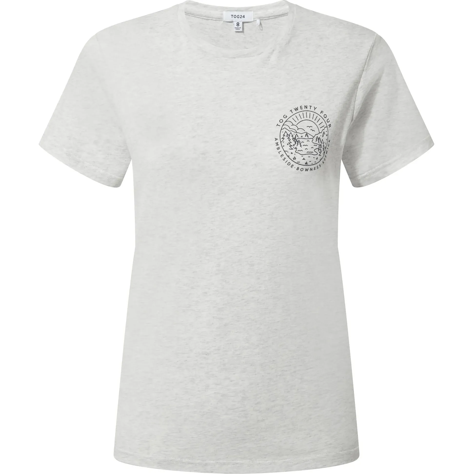 District Womens 100% Cotton Supersoft T-Shirt - Ice Grey Marl