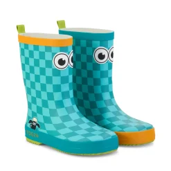 Dorper Kids Shaun the Sheep Wellies - Spearmint/Bubblegum Checkerboard