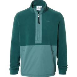 Dowson Mens Relaxed Fit Microfleece Zip Neck - Hydro Blue/Dark Turquoise