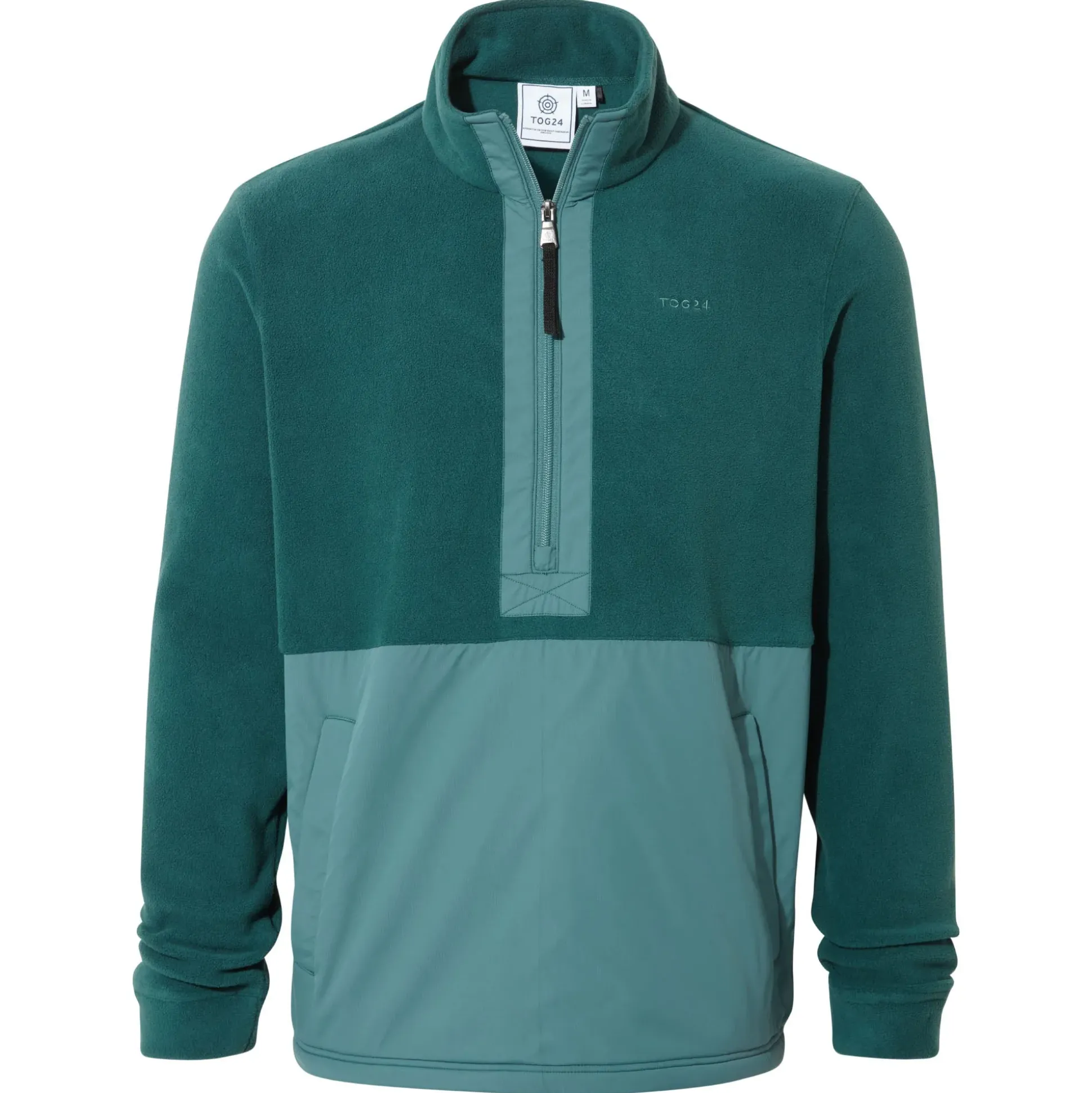 Dowson Mens Relaxed Fit Microfleece Zip Neck - Hydro Blue/Dark Turquoise