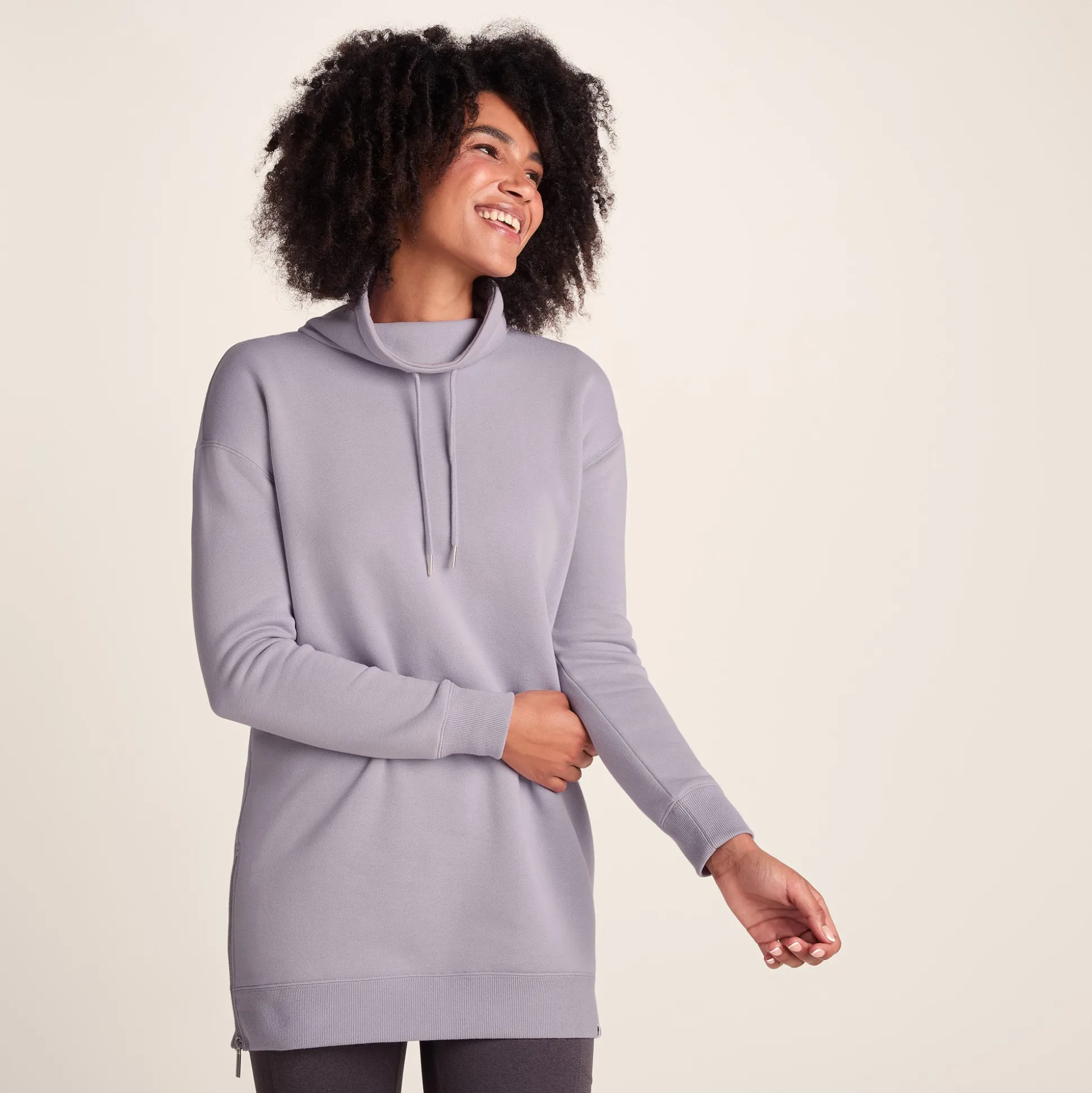 Drakeford Womens Supersoft Longline Sweat - Lavender Grey