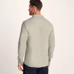 Draper Mens Long Sleeve Cotton Herringbone Shirt - Hazelnut