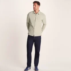 Draper Mens Long Sleeve Cotton Herringbone Shirt - Hazelnut