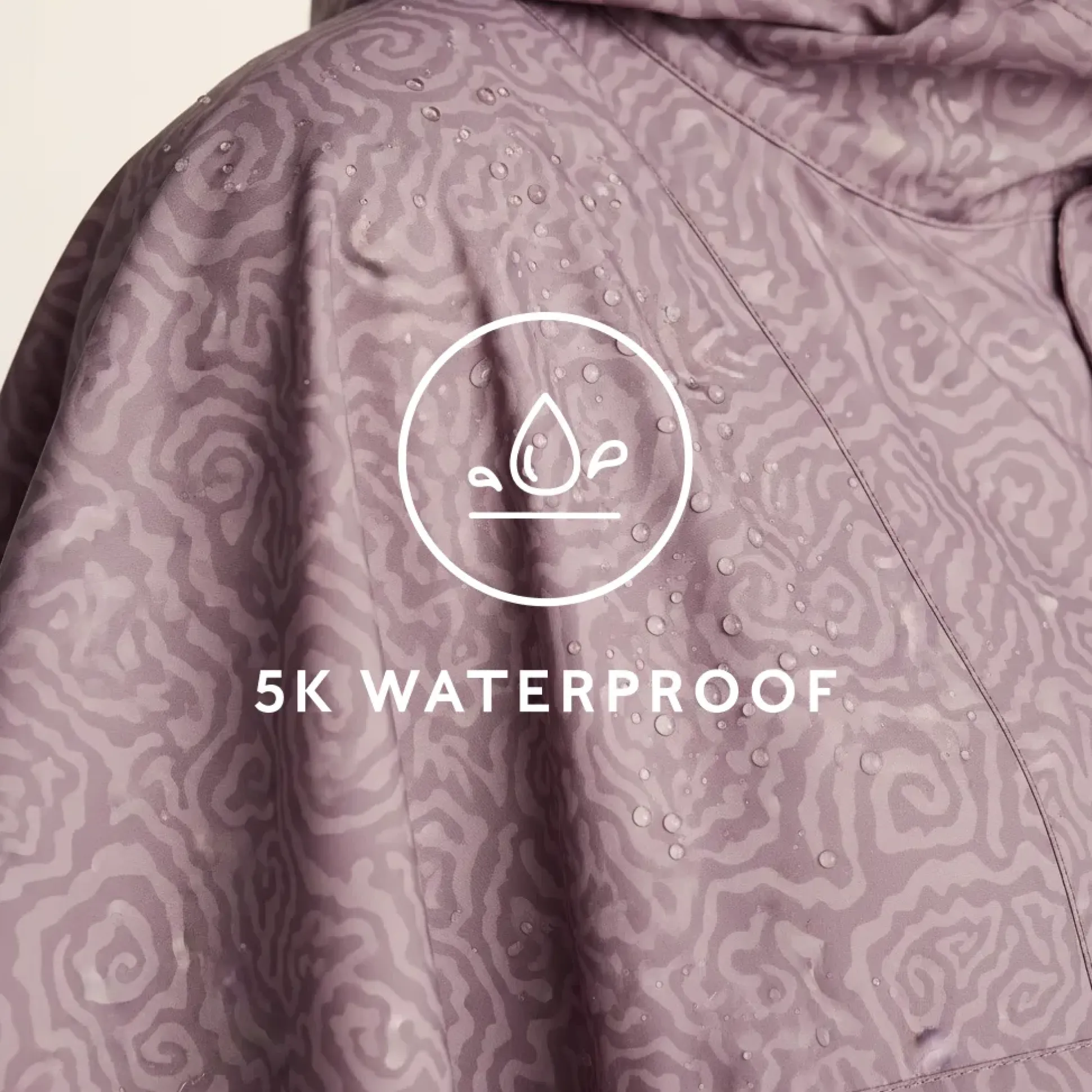 Drench Unisex Waterproof Poncho - Dusky Pink Wiggle Print