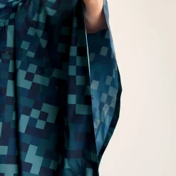 Drench Unisex Waterproof Poncho - Blue Pixel Print