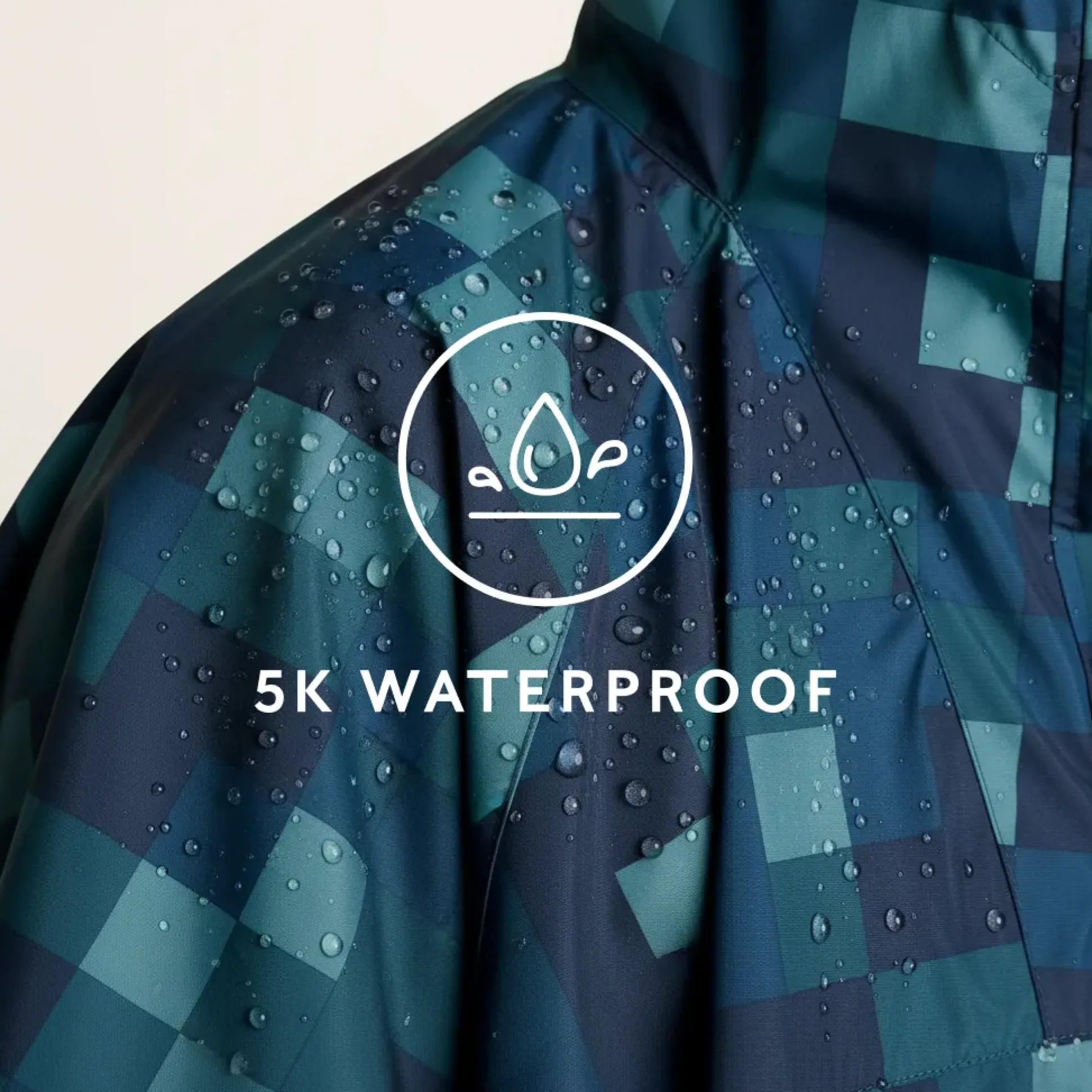 Drench Unisex Waterproof Poncho - Blue Pixel Print