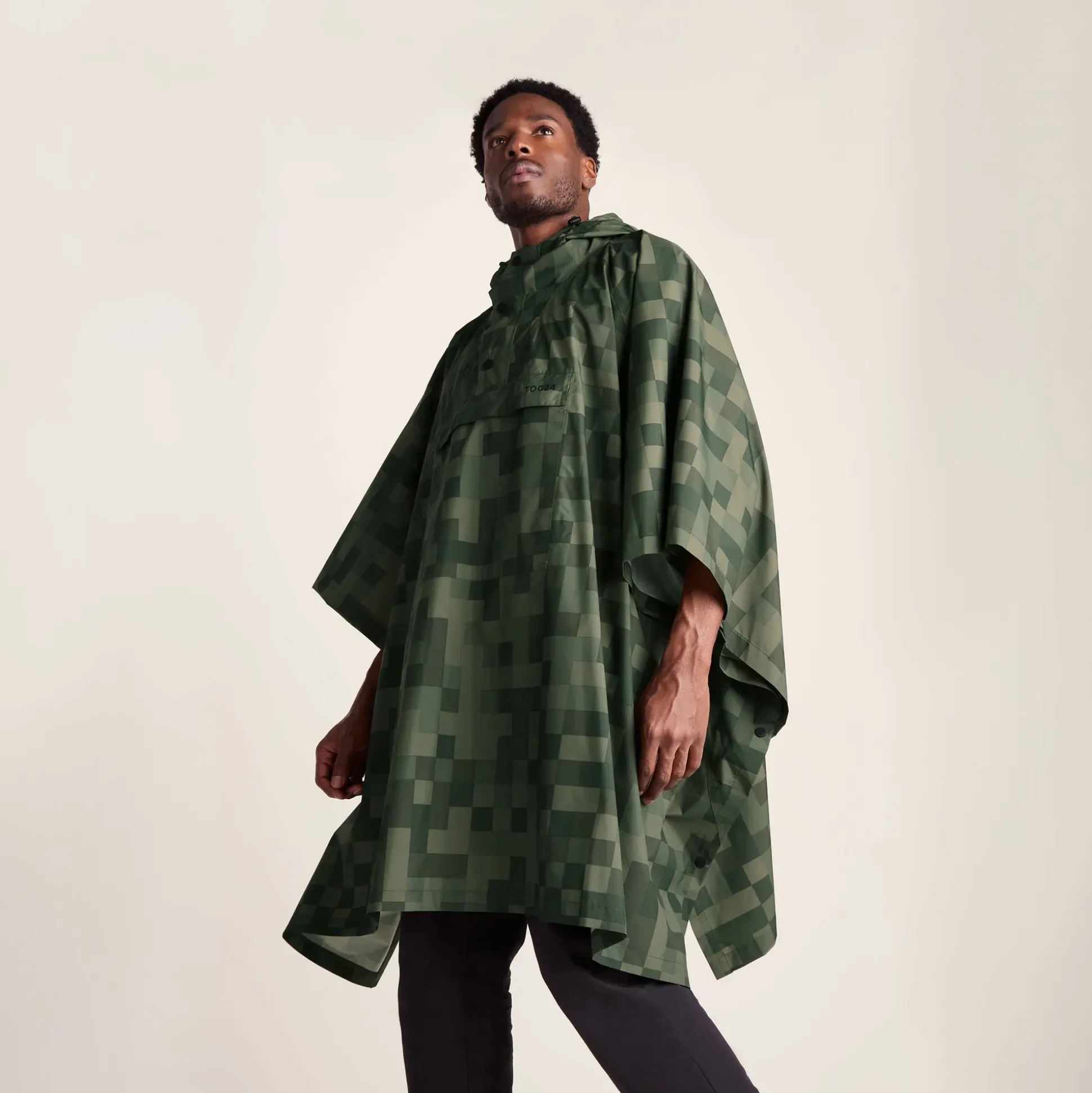 Drench Unisex Waterproof Poncho - Forage Green Pixel Print