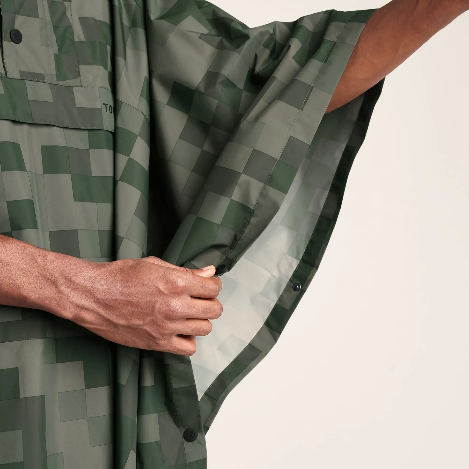 Drench Unisex Waterproof Poncho - Forage Green Pixel Print