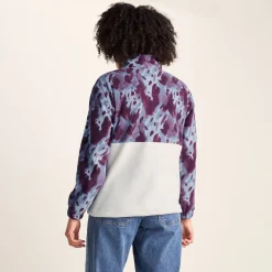 Eden Womens Relaxed Fit Microfleece Zip Neck - Smokey Blue Print