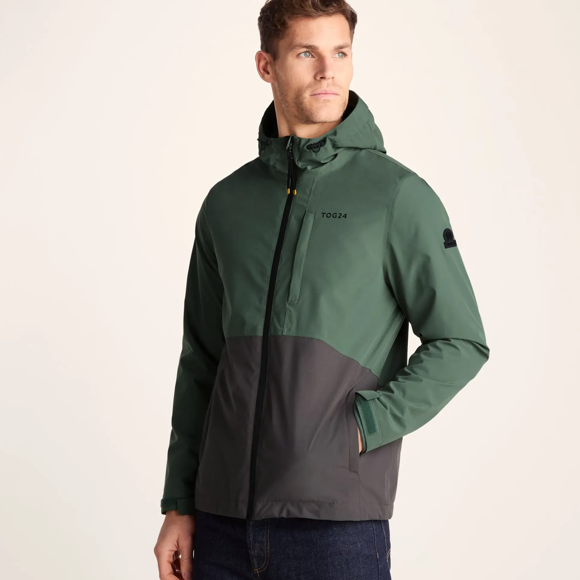 Ellon Mens Waterproof Jacket - Deep Slate/Light Forest