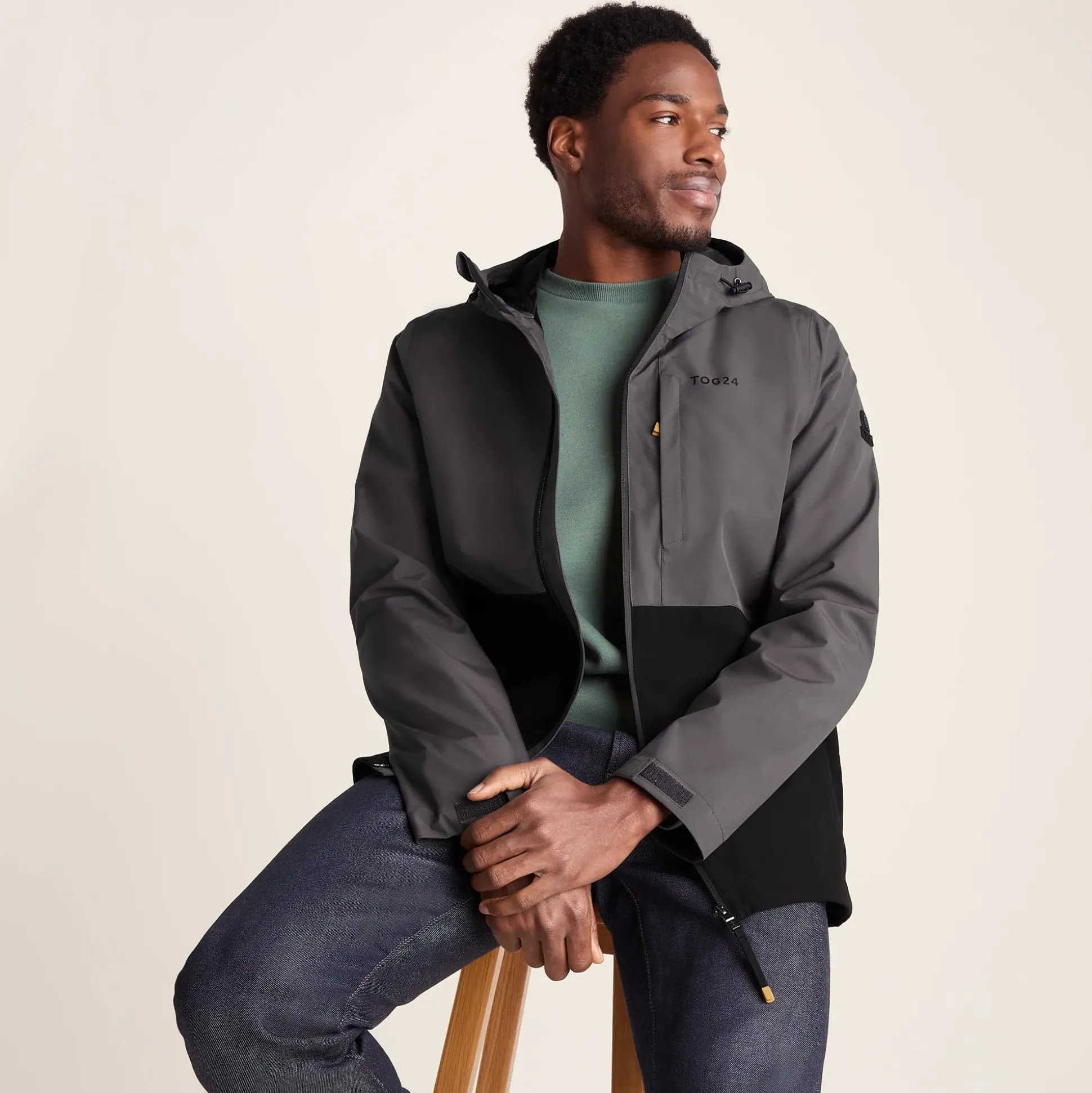 Ellon Mens Waterproof Jacket - Black/Deep Slate
