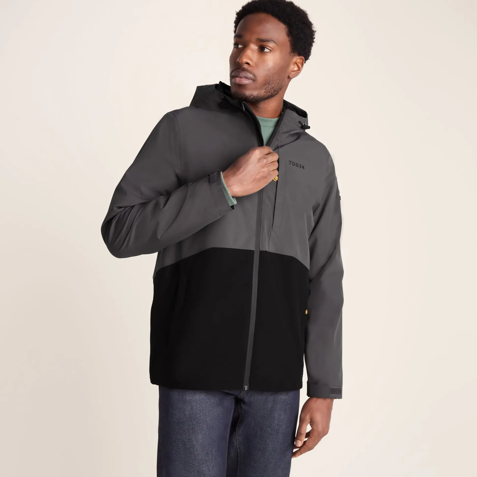 Ellon Mens Waterproof Jacket - Black/Deep Slate