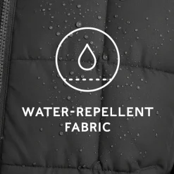 Else Womens Oversized Shower Resistant Heavy Padded Jacket - Black