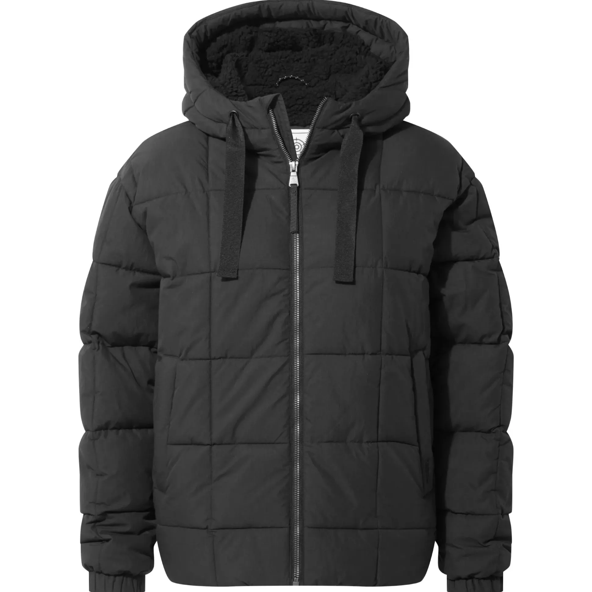 Else Womens Oversized Shower Resistant Heavy Padded Jacket - Black
