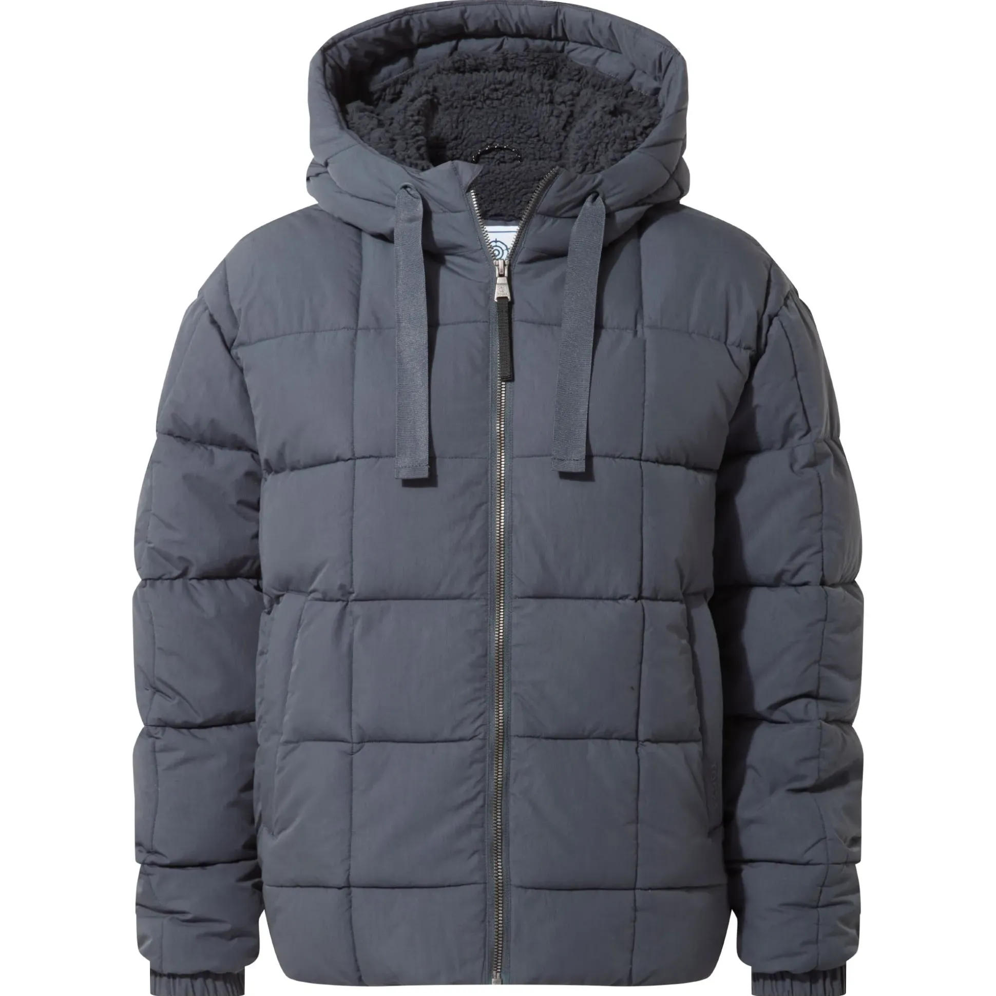 Else Womens Oversized Shower Resistant Heavy Padded Jacket - Washed Blue