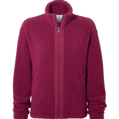 Emilie Womens Relaxed Fit Sherpa Fleece - Washed Burgundy
