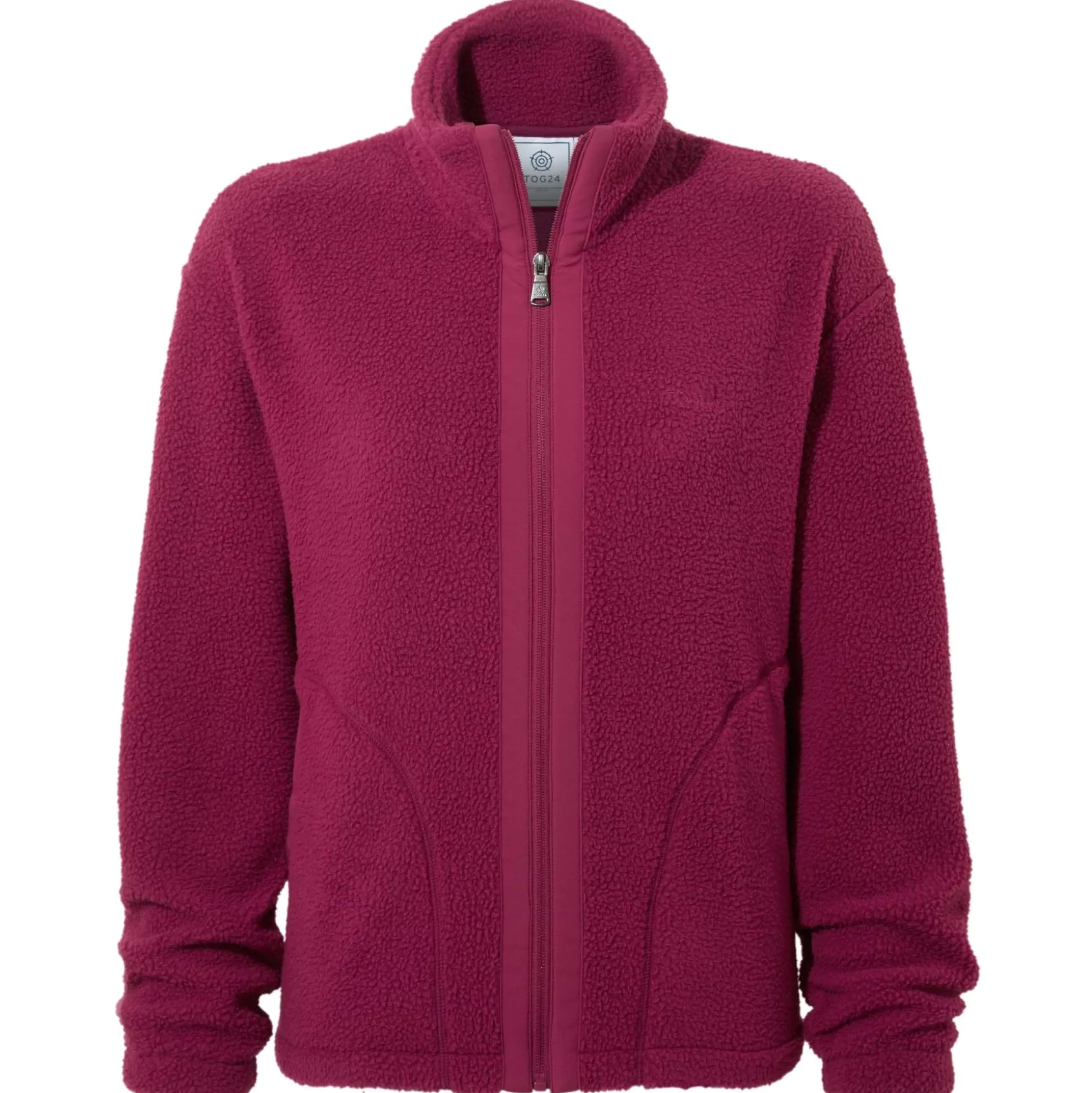 Emilie Womens Relaxed Fit Sherpa Fleece - Washed Burgundy