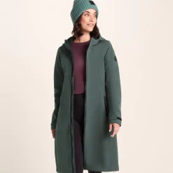 Enya Womens Longline Waterproof Softshell Jacket - Racing Green