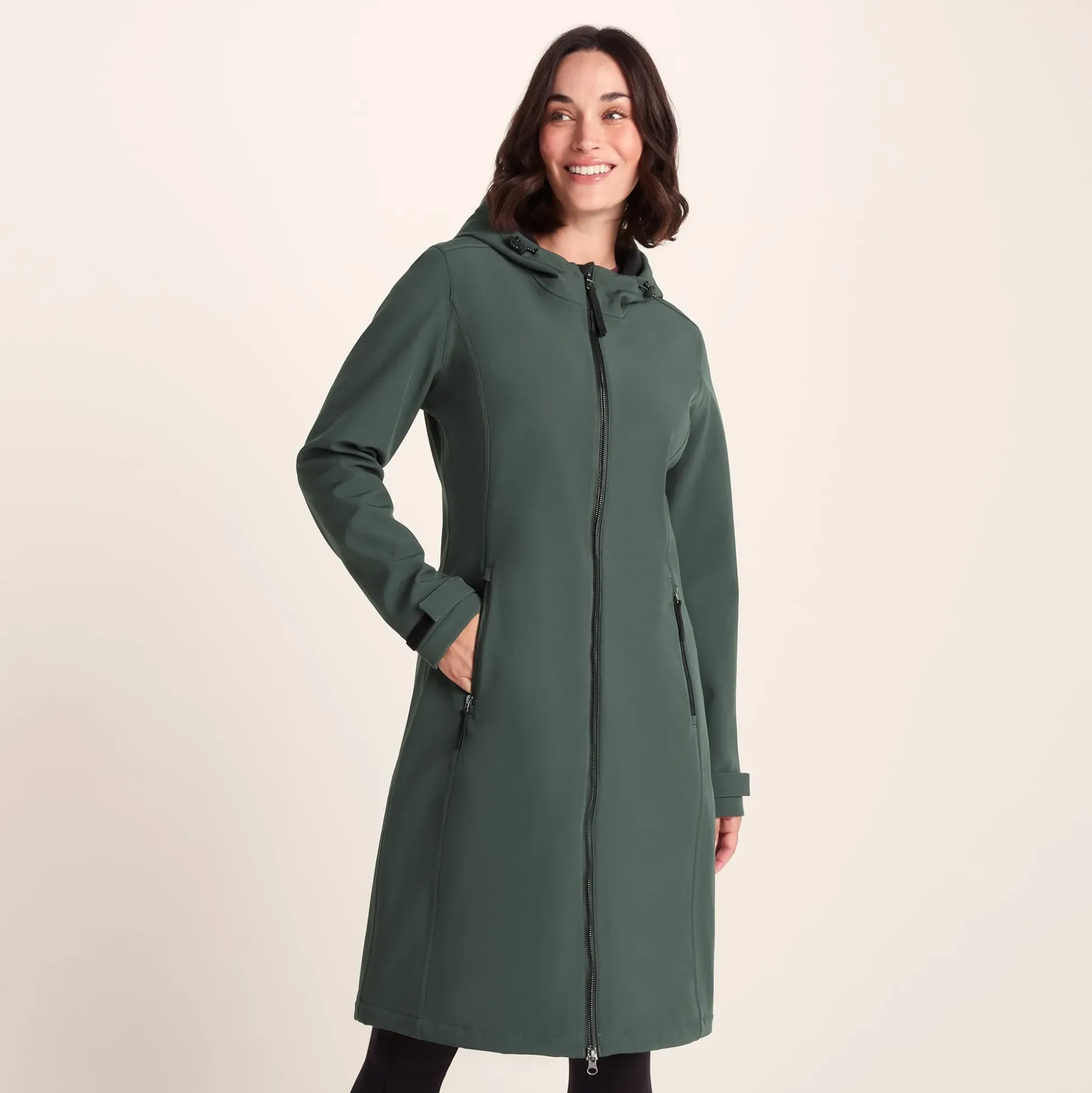 Enya Womens Longline Waterproof Softshell Jacket - Racing Green