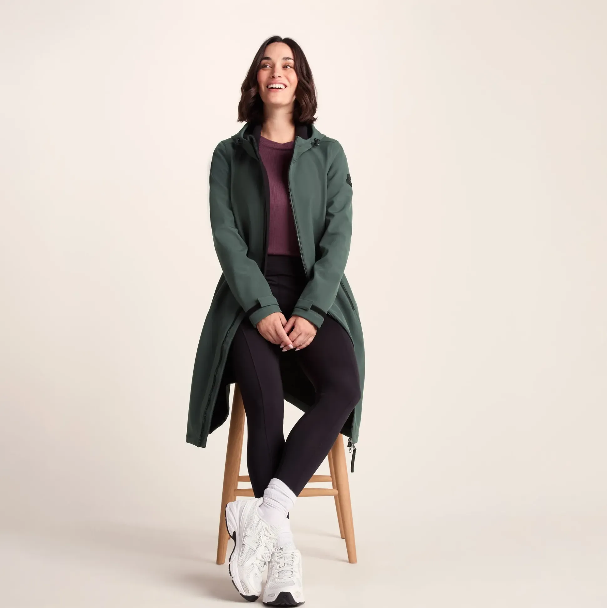 Enya Womens Longline Waterproof Softshell Jacket - Racing Green