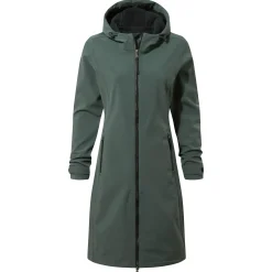 Enya Womens Longline Waterproof Softshell Jacket - Racing Green