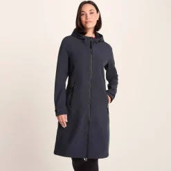 Enya Womens Longline Waterproof Softshell Jacket - Dark Indigo