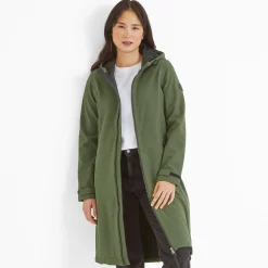 Enya Womens Longline Waterproof Softshell Jacket - Dark Green