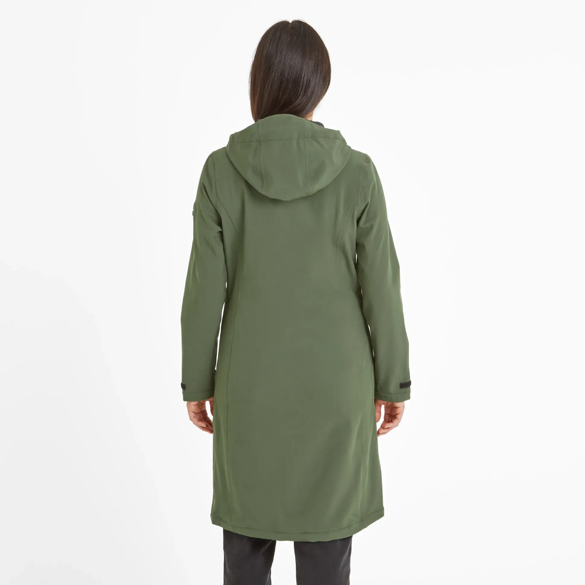 Enya Womens Longline Waterproof Softshell Jacket - Dark Green