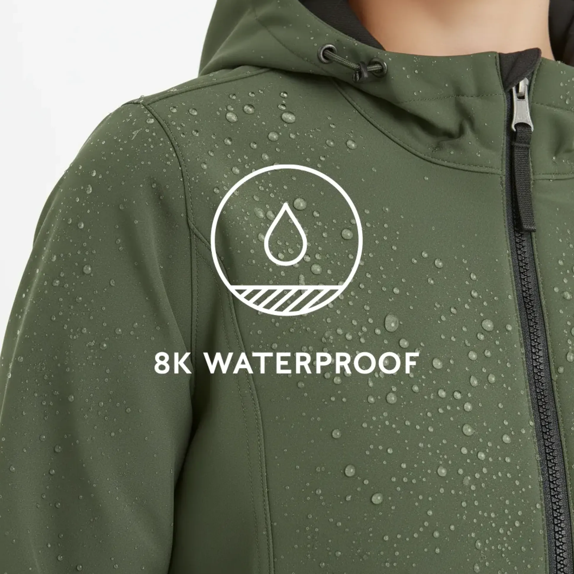 Enya Womens Longline Waterproof Softshell Jacket - Dark Green