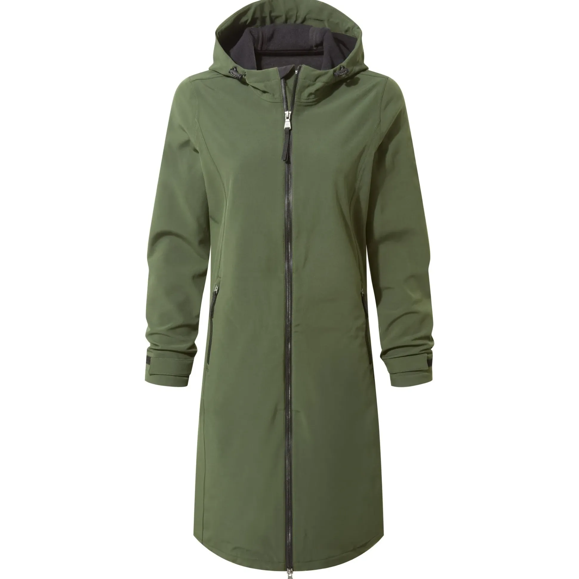 Enya Womens Longline Waterproof Softshell Jacket - Dark Green