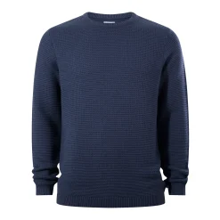 Ethan Mens Crew Neck Knit Jumper - Smokey Blue