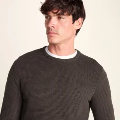 Ethan Mens Crew Neck Knit Jumper - Ash Brown