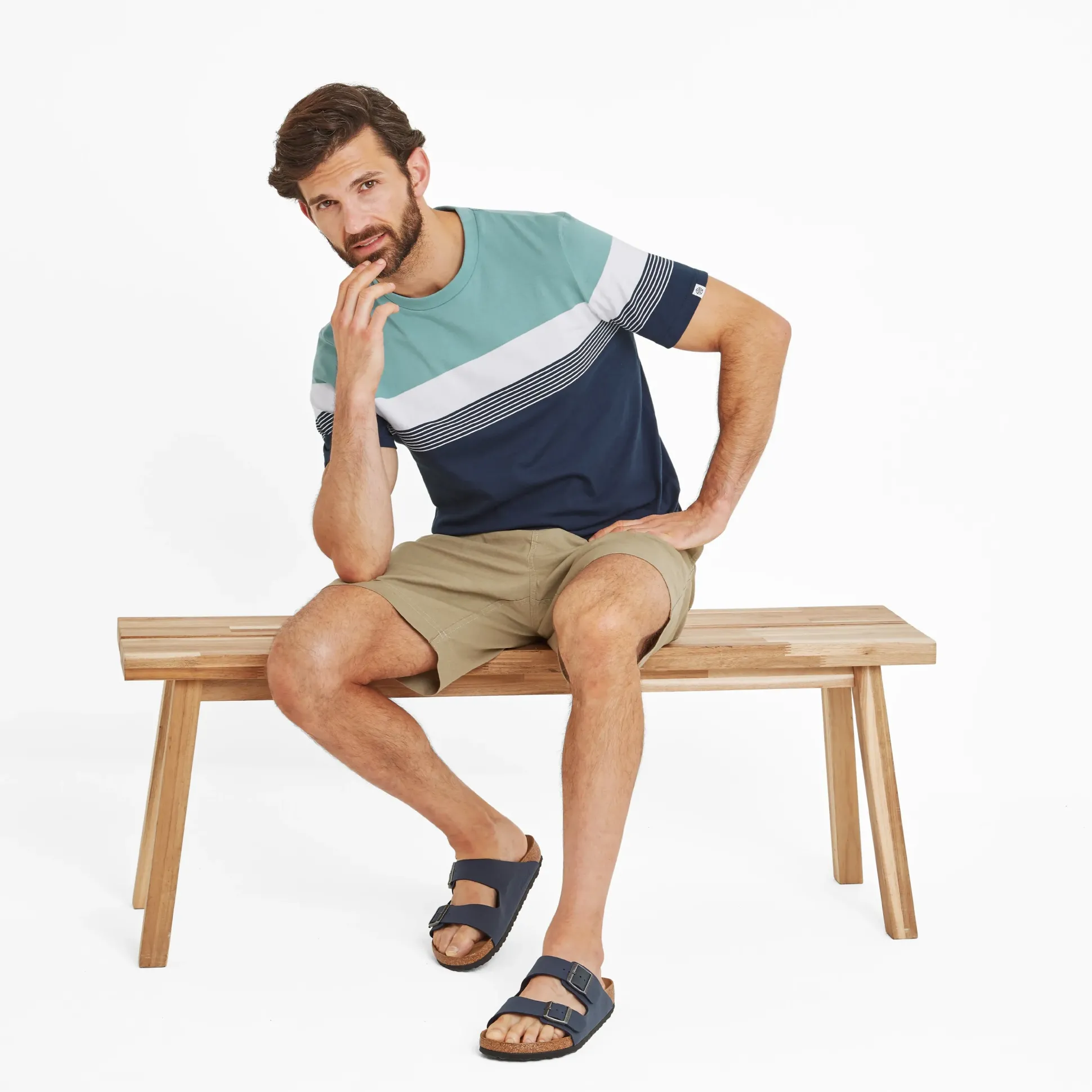 Farndon Mens T-Shirt - Light Sky/Inky Blue