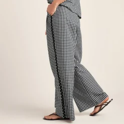 Fearne Womens Gingham Trousers - Black Check