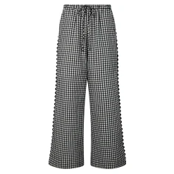 Fearne Womens Gingham Trousers - Black Check