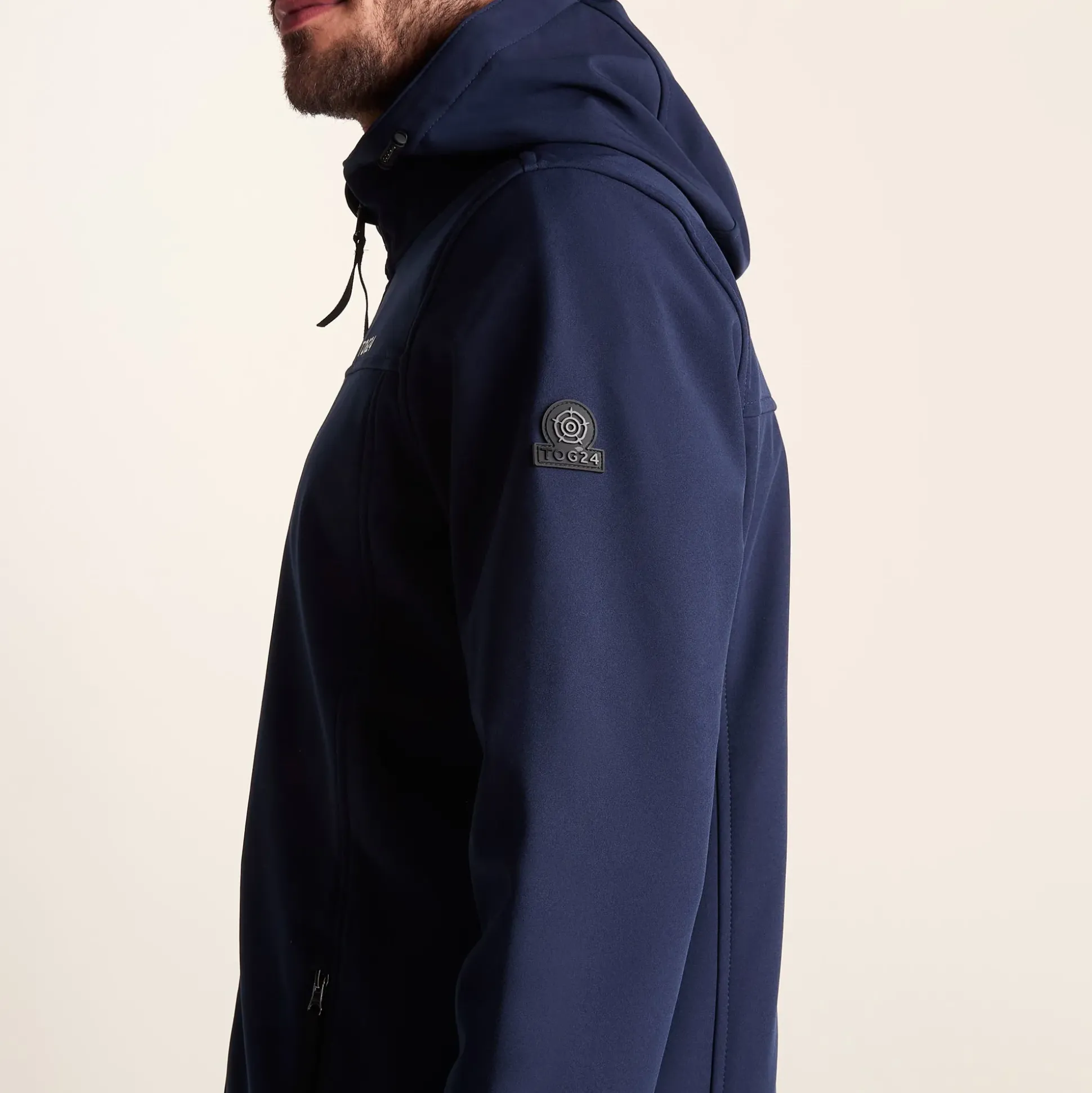 Feizor Mens Shower Resistant Softshell Hooded Jacket - Navy