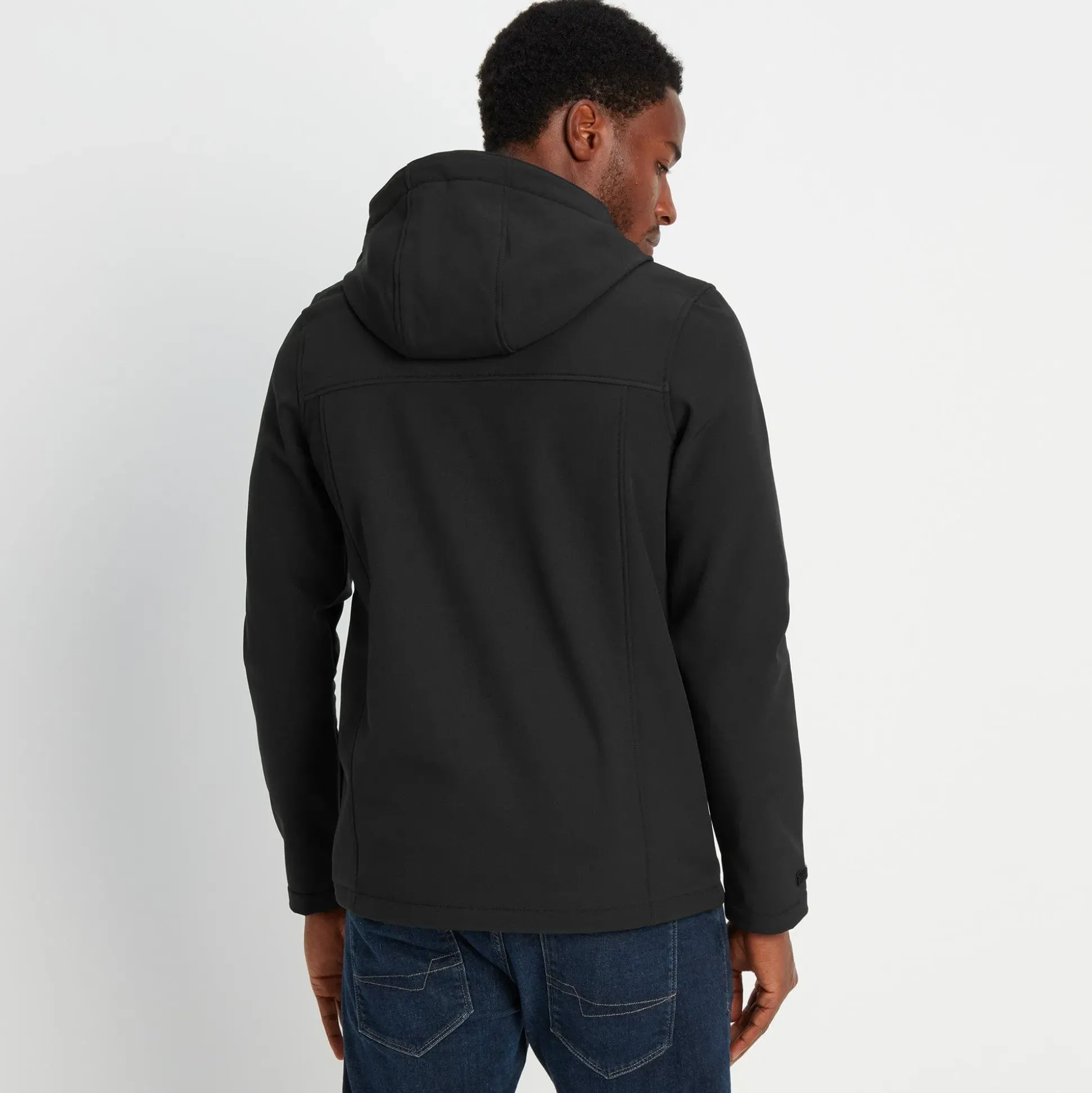 Feizor Mens Shower Resistant Softshell Hooded Jacket - Black