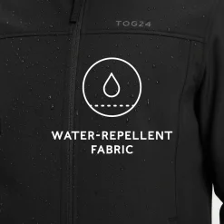 Feizor Mens Shower Resistant Softshell Hooded Jacket - Black