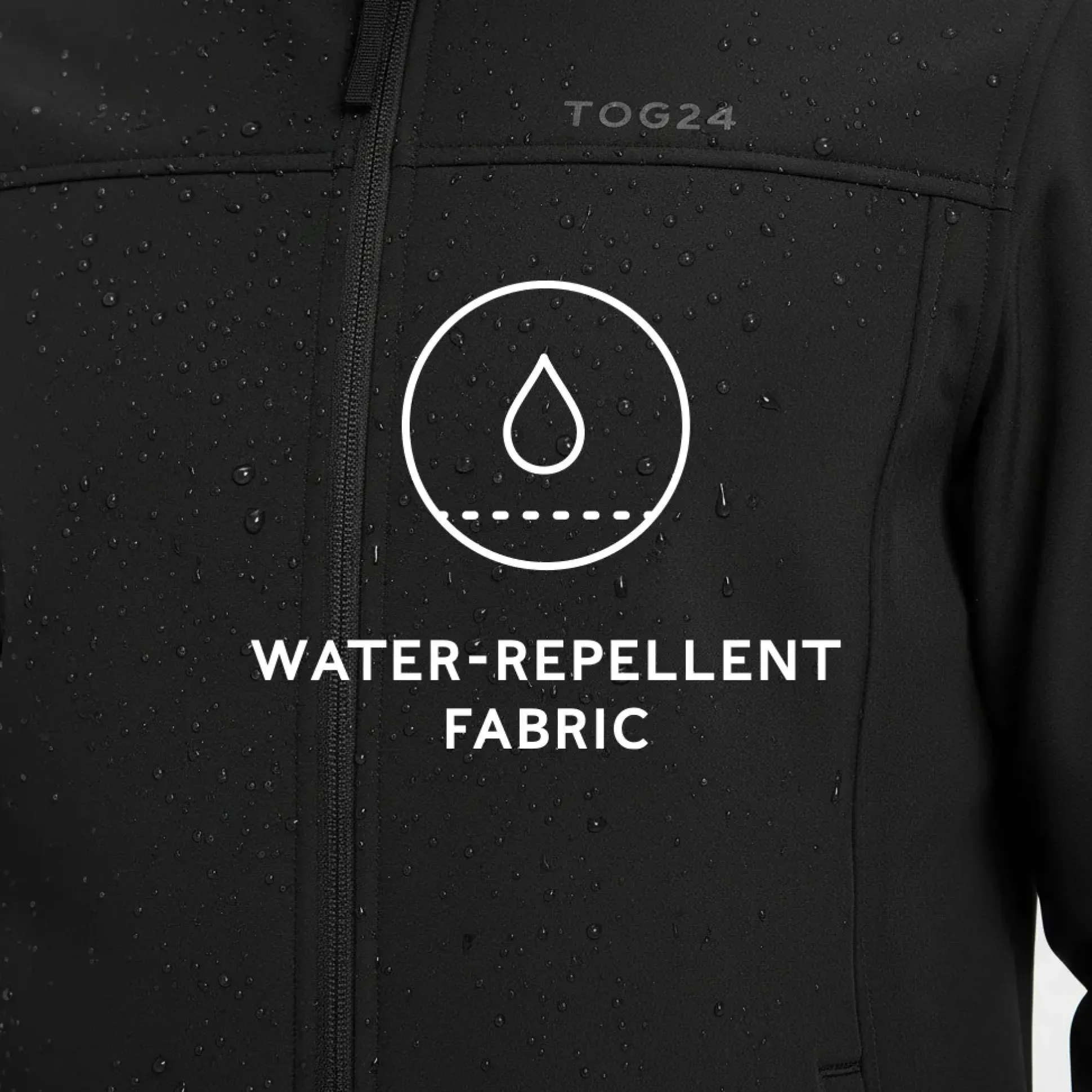 Feizor Mens Shower Resistant Softshell Hooded Jacket - Black