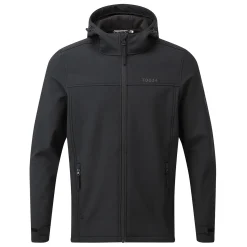 Feizor Mens Shower Resistant Softshell Hooded Jacket - Black