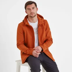 Feizor Mens Shower Resistant Softshell Hooded Jacket - Burnt Orange